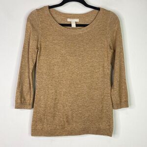 Banana Republic Wool Blend Beaded 3/4 Sleeve Top Women's Size Small